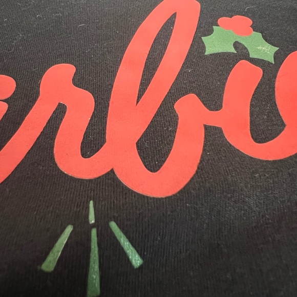 Old Navy Girls Barbie Christmas Crewneck Sweater Long‎ Sleeve Size M (8) Black - Picture 7 of 9